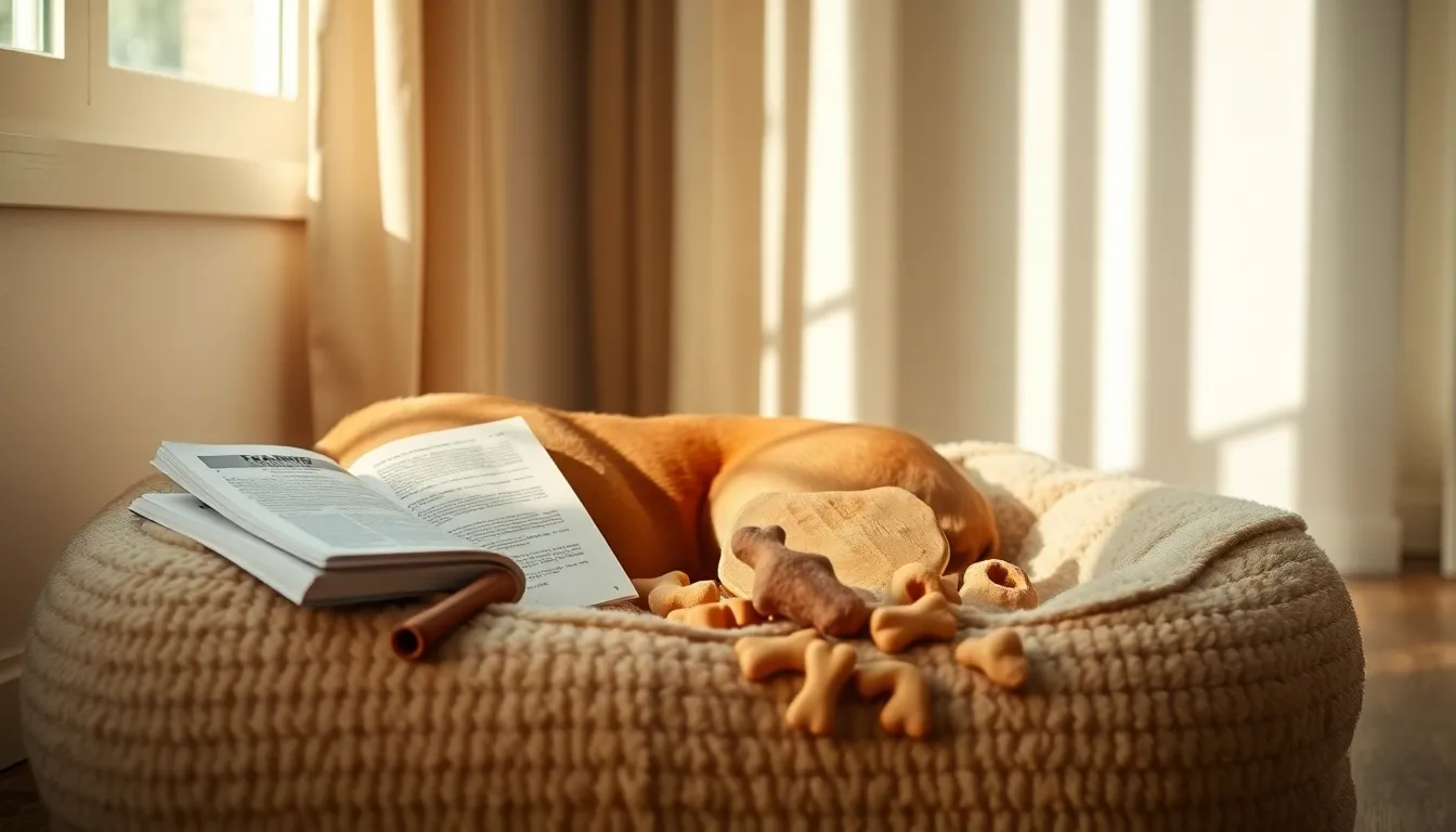 행복하게 훈련받는 강아지