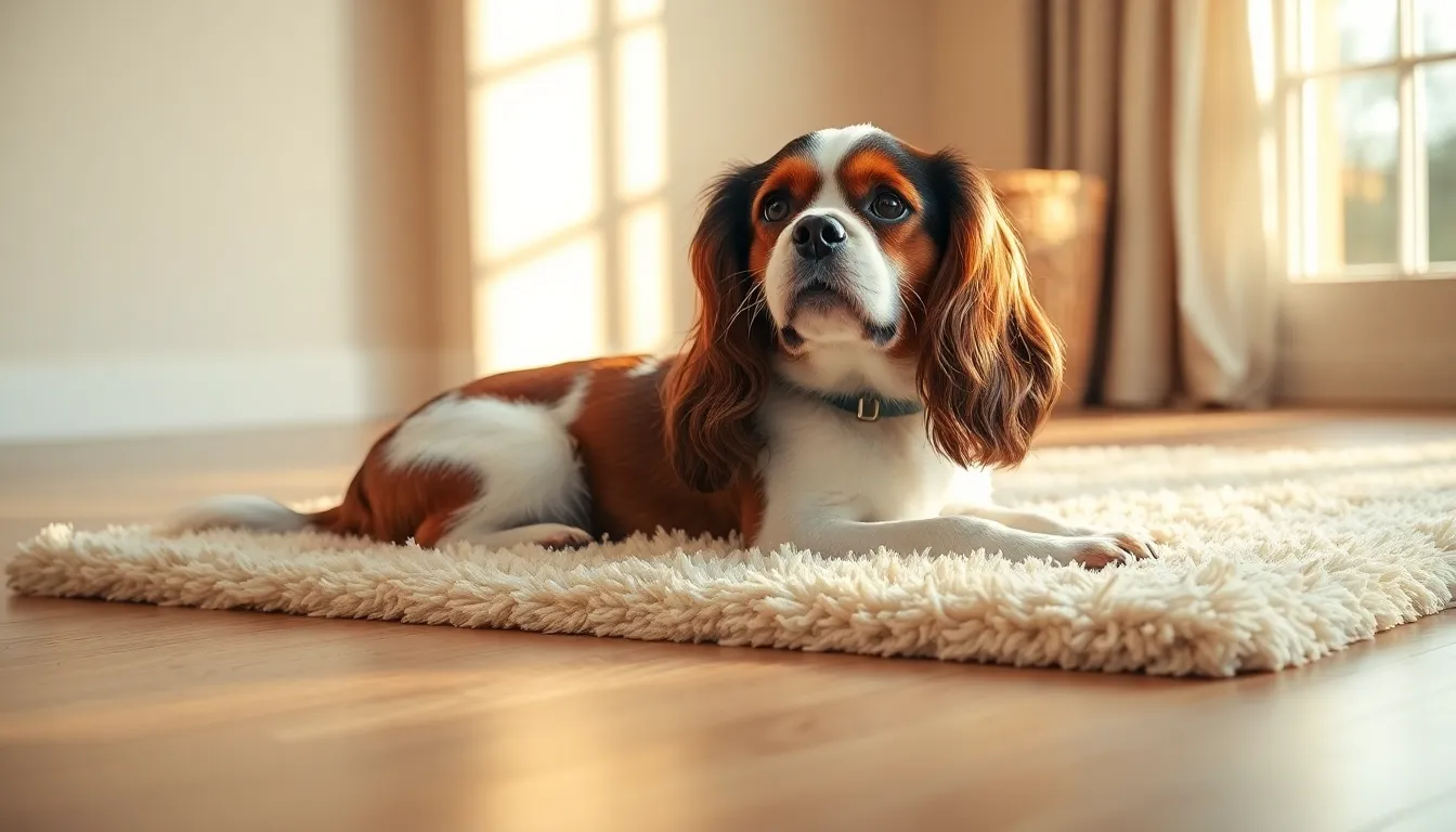 강아지 빗질하는 모습