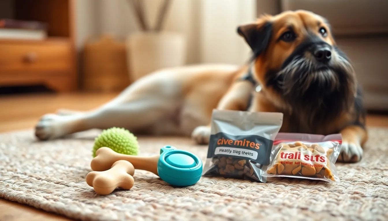 훈련 중인 강아지와 보호자