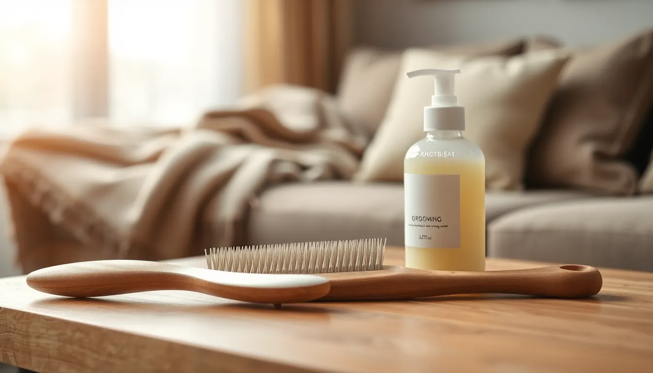 강아지 털 브러싱하는 모습