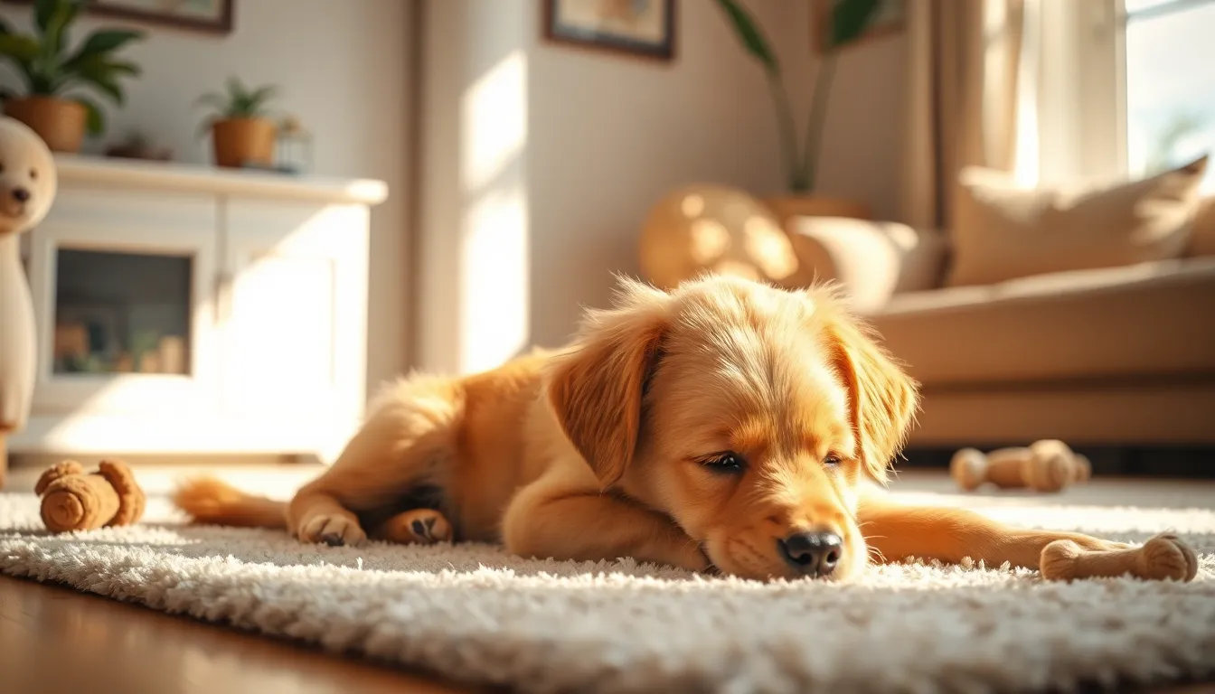 알레르기 비염 강아지에게 쾌적한 환경을 제공하는 모습