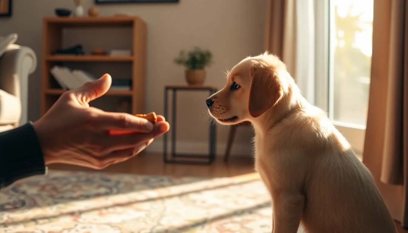 강아지 훈련 중인 초보 집사
