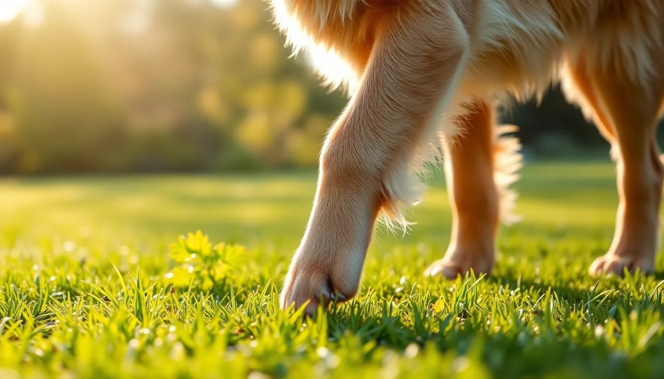 즐겁게 산책하는 강아지와 견주