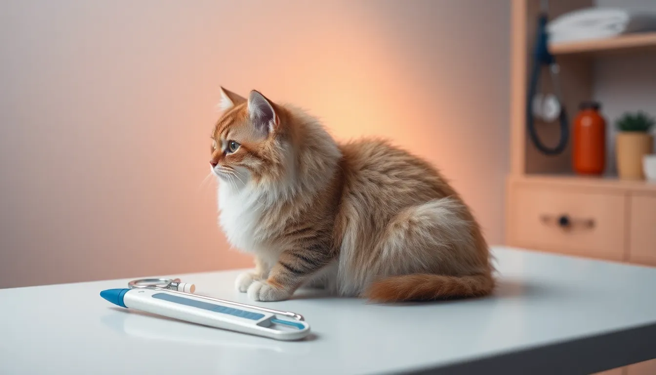 귀여운 고양이의 건강검진 모습