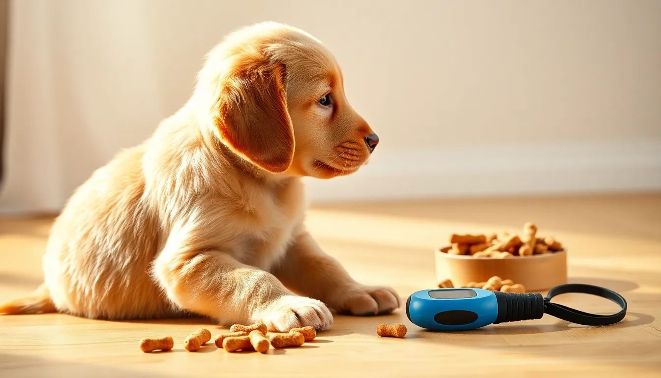 훈련받는 행복한 반려견